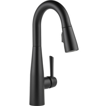 Delta Essa Single Handle Pull-Down Bar/Prep Faucet, Matte Black, 9913-BL-DST
