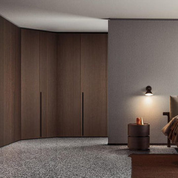 Curved Wall Fitted Wardrobe Bedroom Design