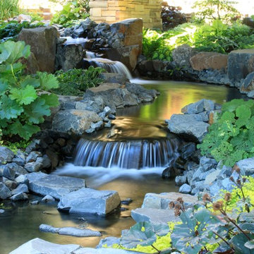 A Variety of Custom Water Features in Backyard Landscapes