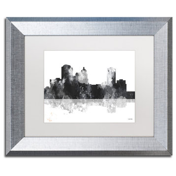 Watson 'Montgomery Alabama Skyline BG-1' Art, Silver Frame, 11"x14", White Matte