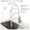 Transolid Kitchen/Laundry Faucet With Dual Spray and Flex Neck, Brushed Nickel/G