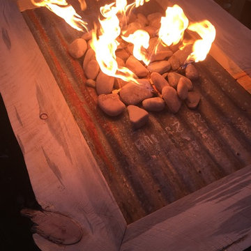 Recycled Barn Wood Gas Fire Pit