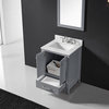 24" Single Bathroom Vanity, Taupe Gray with Carrara Marble Top and Mirror