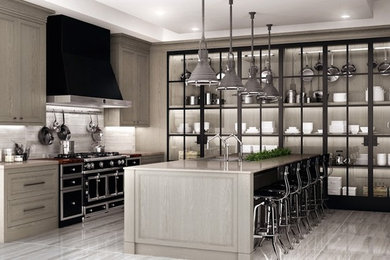 Example of a transitional kitchen design in Los Angeles