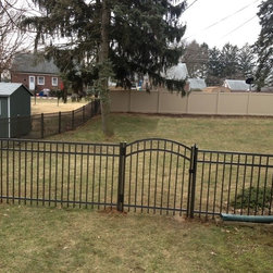 vinyl privacy in rear, aluminum in foreground - Home Fencing And Gates