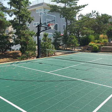 Custom Backyard Basketball & Tennis Court