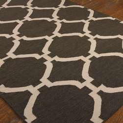 Modern Lattice Area Rug- Charcoal - Area Rugs
