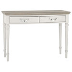 Bentley Designs - Montreux Grey and Washed Oak Furniture Dressing Table - Montreux Grey & Washed Oak Dressing Table is beautifully crafted. Design features such as gently bowed fronts, classical corniced tops and turned legs demonstrate attention to detail, whereas practical Blum soft-closing drawer runners, high quality hardware and a durable protective finish all attest to the quality of this elegant range.