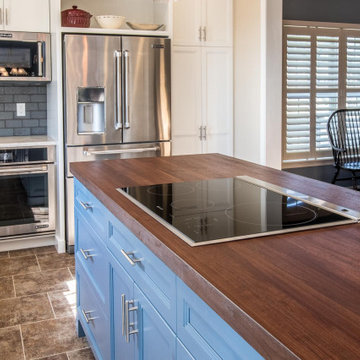 Loud Family Farmhouse Kitchen Remodel with Blue Island