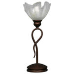 Toltec Lighting - Leaf Mini Table Lamp In Bronze, 7" Gold Ice Glass - The beauty of our entire product line is the opportunity to create a look all of your own, as we now offer over 40 glass shade choices, with most being available as an option on every lighting family. So, as you can see, your variations are limitless. It really doesn't matter if your project requires Traditional, Transitional, or Contemporary styling, as our fixtures will fit most any decor.