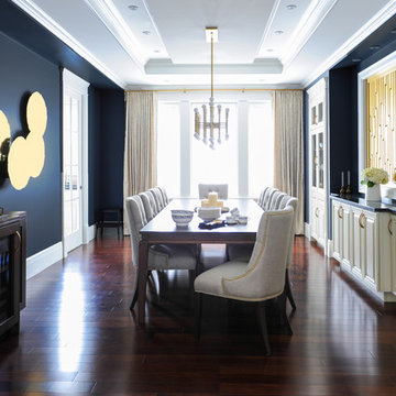 Dark and Dramatic Living & Dining Room