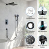 Shower Faucet Set,10" Rain Shower Head With 3-Spray Patterns Handheld Combo Set, Matte Black