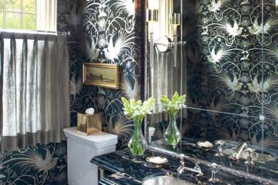 Elegant powder room photo in New York