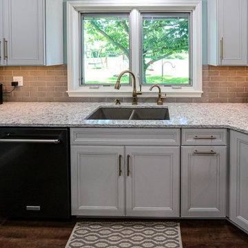 Waypoint Light Gray Kitchen Cabinets and Eternia Quartz Countertops