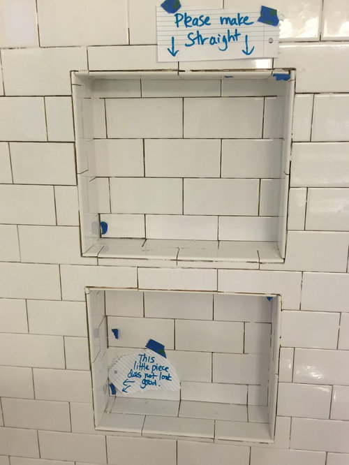 Is This How Subway Tile Supposed To Be Installed - How To Install Subway Tile On A Bathroom Wall