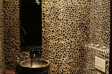 Example of a trendy powder room design in Amsterdam