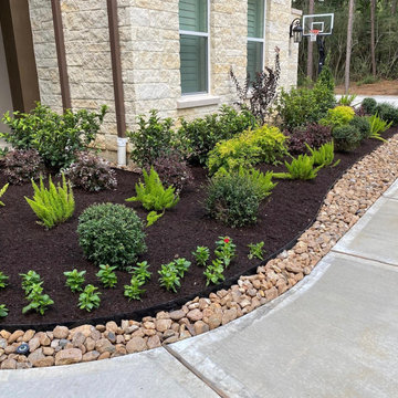 Metal edging and bull rock surround