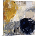 Great BIG Canvas - "Gold Grey and Blue" Canvas Art, 36"x36"x1.25" - Gallery-wrapped canvas entitled, "Gold Grey and Blue".