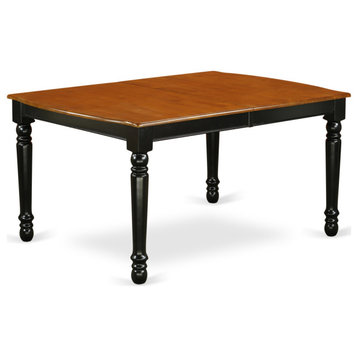 Dover Dining Room Table With 18" Butterfly Leaf -Black and Cherry Finish.