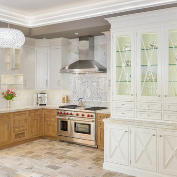 Cerused Oak & Custom White Inset Kitchen