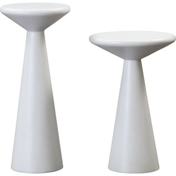 Gianna Concrete Accent Tables, Set of 2 White