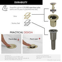 STYLISH Single Handle Brushed Gold Vessel Bathroom Faucet with Pop Up Drain