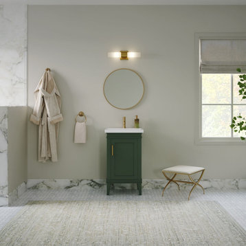 The Payton Bathroom Vanity, Green, 20", Single Sink, Freestanding