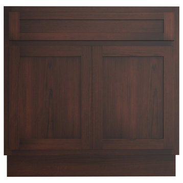 Vanity Art Vanity Base Cabinet, No Top, 33", Brown