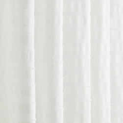 Ribbon White Shower Curtain | CB2 - Shower Curtains