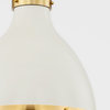 Painted No. 3 2-Light Small Pendant by Mark D. Sikes, Aged Brass/Off White