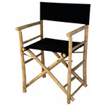 Master Garden Products - Set of 2 Pieces Bamboo Director Chair, Black Canvas, 23"W x 19"D x 35"H - Our foldable bamboo director chairs are ideal for both the indoors and outdoors, in your home or outdoor patio. Handcrafted with solid bamboo for excellent strength and beauty. These chairs are solidly built with no assembly required. These elegant chairs are ideal for seating in public establishments as well as casual use at home. They are available in a light bamboo color.