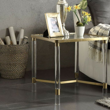 Modern Glass and Lucite Side End Tables