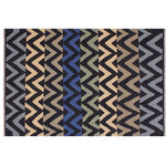 Bareens Designer Rugs - Boho Chic Turkish Kilim Swafford Hand-Woven Wool Rug - 5'0'' x 7'0'' - Elevate the elegance of your home with this stunning hand-woven tribal Kilim wool rug. Meticulously crafted on a loom by the Nomad Turkman people using hand-spun wool and 100% natural vegetable dyes, these rugs are recognized for their repetitive geometric patterns, incorporating naturalistic floral and traditional designs. The contemporary fashion palette results in bold, sharp patterns that are incredibly versatile, as the pattern is the same on both sides. These reversible rugs feature a lighter shade on one side and brighter colors on the other, providing versatility according to preference. These unique rugs are made by knotting short strands of different colors onto the warps and securing them by tightly pressing the wefts. The designs are created by interweaving the various colored wefts and warps. Kilims are known for their exceptional durability and versatility, making them truly unique rugs.  Product Details    Rug Size: 5'0'' x 7'0''  Material: 100% Wool  Style: Kilim, Flat Weave, Dhurrie, Turkish, Southwestern, Rustic, Tribal  Colors: Black, Natural, Grey, Green  Weave Type: Hand-Woven, Handmade  Pile Height: Less than 0.25 inch