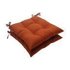 Cinnabar Burnt Orange Wrought Iron Seat Cushion, Set of 2