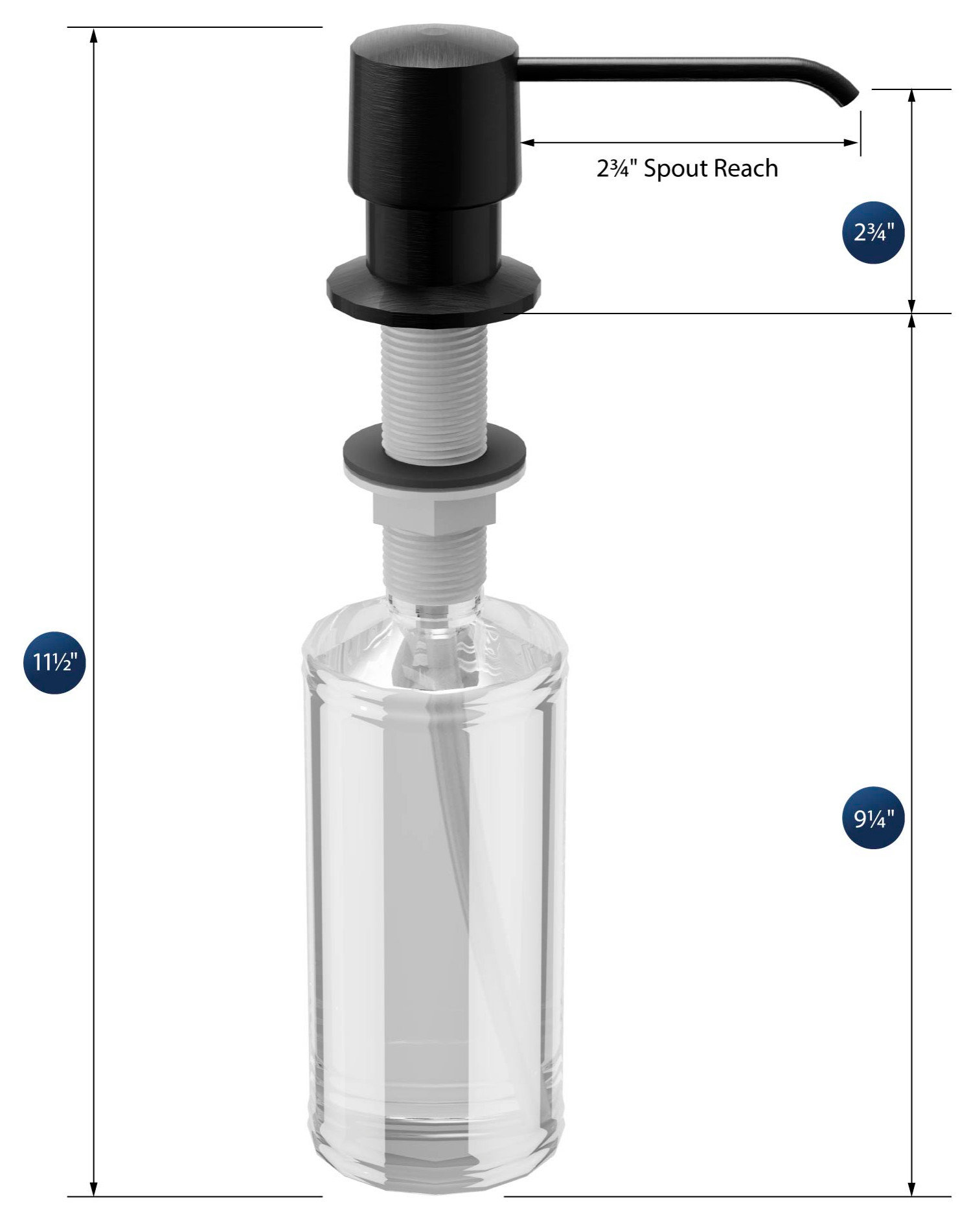 Karran SD25 Kitchen Soap/Lotion Dispenser, Matte Black