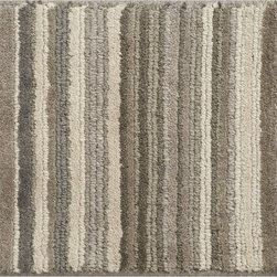 Crate&Barrel - Lynx Grey Striped Hand Knotted Wool 12" sq. Rug Swatch - Area Rugs