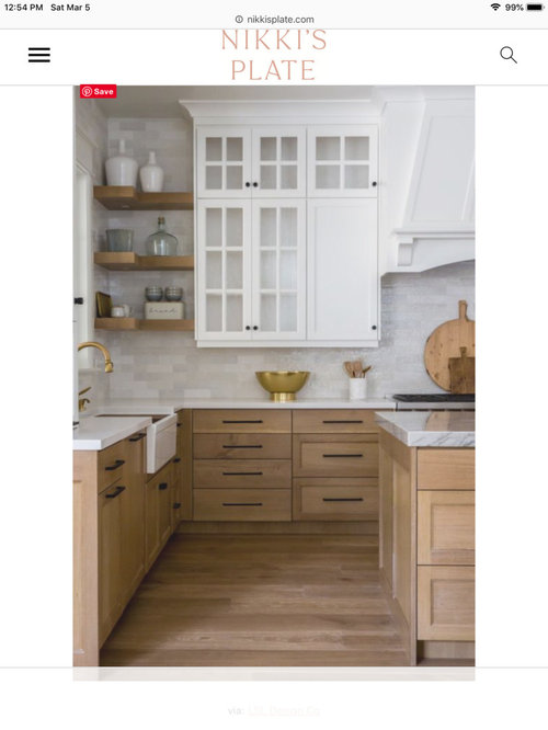 White oak or Natural maple kitchen cabinets