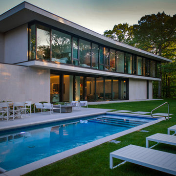 Glencoe, IL Modern Swimming Pool and Fire Pit