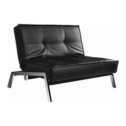 Abbyson Living - Venice Black Convertible Euro Chair Lounger - Loveseats