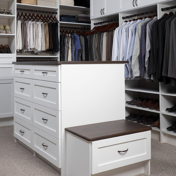 White Shaker Walk In Neutral Walls