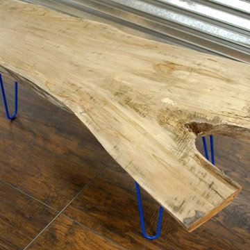 Wood Slab Coffee Table with Mid Century Modern Legs