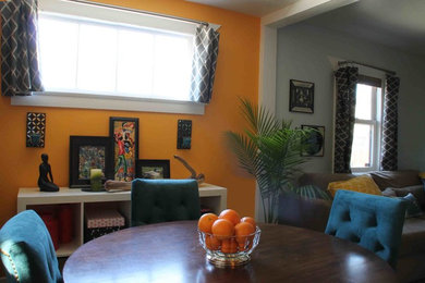 Example of an eclectic dining room design in San Diego
