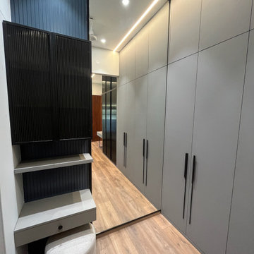 Sleek Walk-in Wardrobe with Vanity