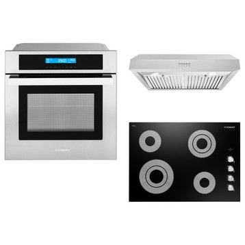 3-Piece, 30" Electric Cooktop 30" Under Cabinet Range Hood 24" Wall Oven