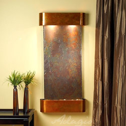 Cascade Springs Indoor Fountain with Rustic Copper and Rajah Slate - Indoor Fountains