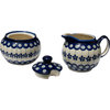 Polish Pottery Sugar Bowl and Creamer, Pattern Number: 166a