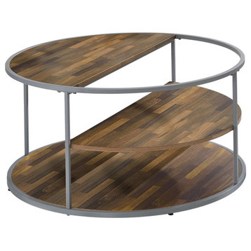 Furniture of America Marquesa Contemporary Wood Round Coffee Table in Gray