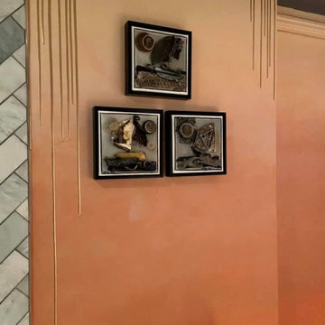 Ombre Walls with Gold Drip Bathroom