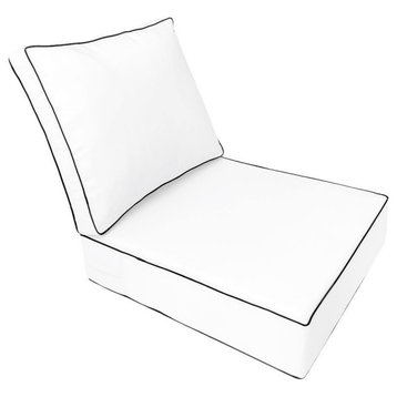 |COVER ONLY| Outdoor Contrast Piped Trim Small Deep Seat Back Pillow Cover AD106
