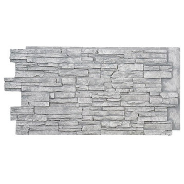 Faux Stone Wall Panel - ALPINE, Grey, 24in X 48in Wall Panel